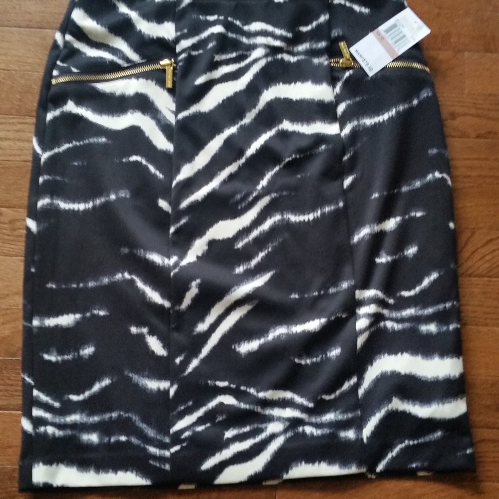 Michael Kors black and white skirt women's size 12